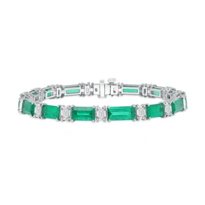 Emerald Bay Matrix Diamond and Emerald Bracelet