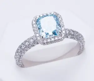 Laguna Blue Diamond Halo Ring