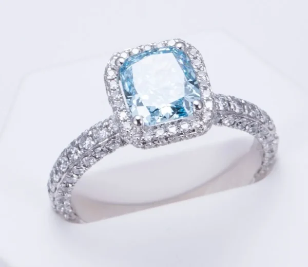 Laguna Blue Diamond Halo Ring