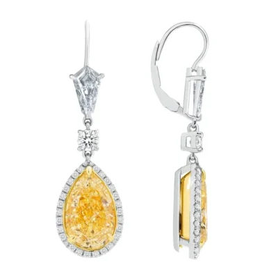 Irvine Cove Yellow Diamond Drop Earrings