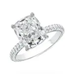 4 carat Cushion Cut Diamond Engagement Ring