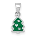 Sterling Silver Green Christmas Tree Charm