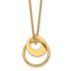 14K Gold Double Circle Pendent Necklace