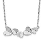 Silver Hearts Bar Necklace with Diamonds