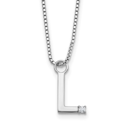 Sterling Silver Diamond Initial Necklace