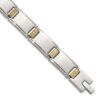 Steel Mens Bracelet with Diamond and Gold Accents