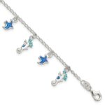 Seahorse and Birds Silver Bracelet