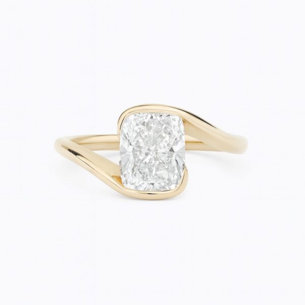 Diamond Ring Long Cushion Signature Laguna Wave